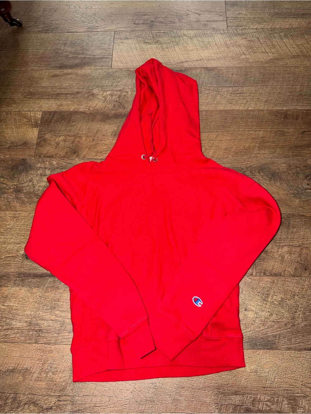 Champion Red Pullover Hoodie with Script Tag